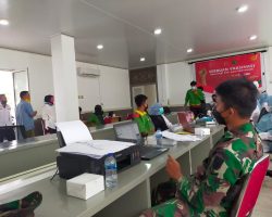 KODIM 0401/MUBA BERSAMA DISPOPAR DAN DINKES MELAKSANAKAN VAKSINASI COVID-19 UNTUK ATLIT SE KABUPTEN MUBA