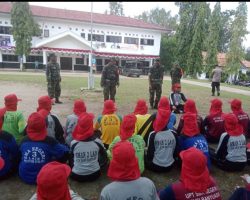 Babinsa Koramil 401-03/Sekayu Monitoring Kegiatan Pelatihan Paskibra Tingkat Kecamatan