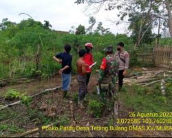 Babinsa Koramil 401-03/Sekayu Patroli Karhutlah Di Desa Tebing Bulang