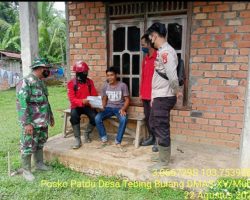 Babinsa Koramil 401-03/Sekayu Patroli Terpadu Mangala Akni Di Kecamatan Sungai Keruh