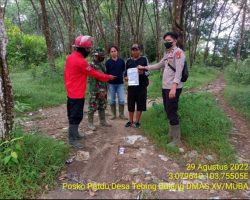 Babinsa Koramil 401-03/Sekayu Patroli Terpadu Manggala Akni Penanggulangan Karhutlah Di Desa Tebing Bulang