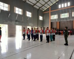 Babinsa 401-03/Sekayu Monitoring Kegiatan Latihan PBB HUT TNI Ke 77 Kecamatan Lais