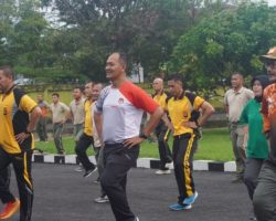 Pupuk Kebersamaan, TNI Polri dan Pemkab Muba Senam Bareng