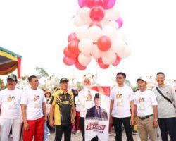 Pj Bupati Muba Lepas Ribuan Masyarakat Jalan Sehat,Memperingati HUT 15 Gerindra