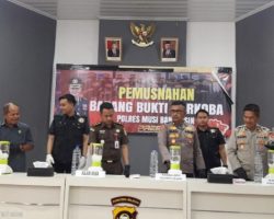 Polres Muba Musnahkan Barang Bukti Narkoba Jenis Sabu Seberat 1 Kg