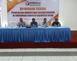 Wujudkan Tertib Administrasi Keuangan, Bawaslu Kabupaten Solok Gelar Bimbinan Teknis Tata Pengelolaan Keuangaan Bagi Panwascam Se- Kab Solok
