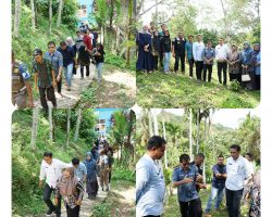 Dinas Kehutanan Sunbar dan Rombongan Tinjauan Lapangan Persetujuan Penggunaan  Kawasan  Hutan  untuk  Pembangunan  Menara Telekomunikas