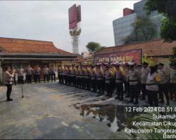 Apel Pagi Personil Pam Pemilu 2024: Kesiapan Optimal Darkum Polsek Cikupa