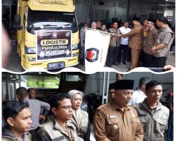 Walikota Solok Didampingi Ketua KPU Kota Solok, Lepas Pendistribusian Logistik Pemilu 2024 ke Sejumkah TPS Yang Ada di Kota Solok