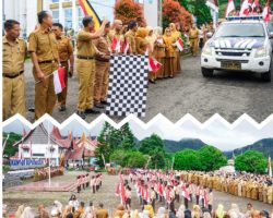 Pemkab Solok Canangan Gerakan Pembagian Bendera Merah Putih Perayaan HUT RI Ke – 79.