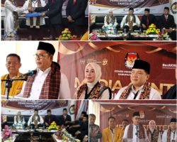 Menggunakan Bendi Diiring Ribuan Warga, Emiko-Irwan Afriadi, Resmi Mendaftar Ke KPU Kabupaten Solok   