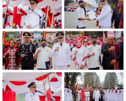 Prosesi Penurunan Bendera Merah Putih HUT RI Ke-79 di Kab Solok Berlangsung Khidmat