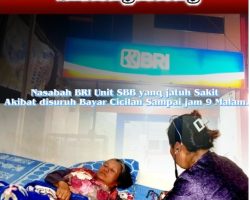 Tohom Lora Boru Manalu Nasabah BRI Unit Siborong-borong, Jatuh Sakit Akibat dipaksa Bayar Cicilan sampai Jam Sembilan Malam
