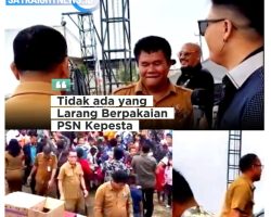 Sekda Humbahas Sebut Tidak Ada Larangan Pakaian Dinas ASN Ke Pesta: Wartawan, “Pakai UU Mana?