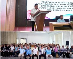 Bupati Solok Lepas Kontingen Porsenijar PGRI Kabupaten Solok