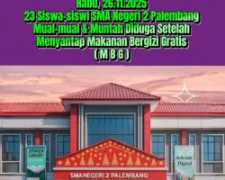 Diduga Setelah Menyantap MBG, 23 Siswa SMA Negeri 2 Palembang Mual dan Muntah, SPPG Jalan Cakram, Kampus Dipertanyakan,! 