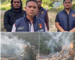 Gerak Cepat Polres Solok Kota, Buru Pelaku PETI, Tenda dan Box Penambang Dibakar di Lokasi
