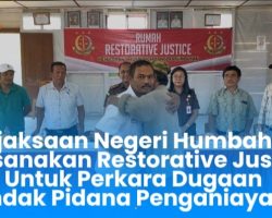 Kejaksaan Negeri Humbahas Terapkan Keadilan Restoratif, Hentikan  Perkara Penganiayaan